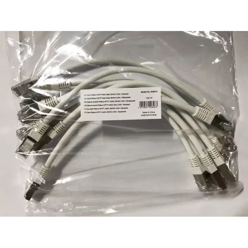 Equip Cat.6A Platinum S/FTP Patchkabel, λευκό, 0,25m, σετ 10 τεμ.
