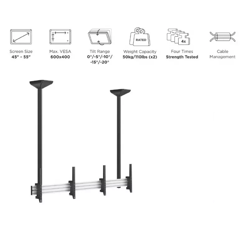 Equip διπλή βάση οροφής 45 inch-55 inch