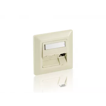 Equip Πλακίδιο κάλυψης 3 θυρών γερμανικού τύπου, καθαρό λευκό, λευκό, ABS πλαστικό, αλουμίνιο, συμβατικό, οποιασδήποτε μάρκας, RJ-45, 80 mm