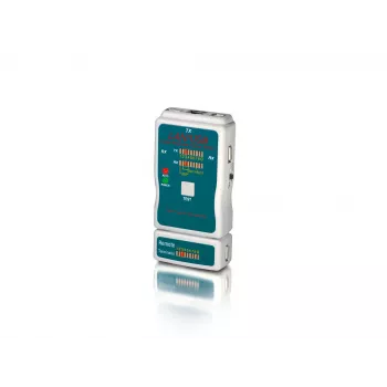 Equip tester καλωδίων, BNC, RCA, RJ-11, RJ-12, RJ-45, πράσινο, γκρι, 65 mm, 28 mm, 135 mm, 130 g