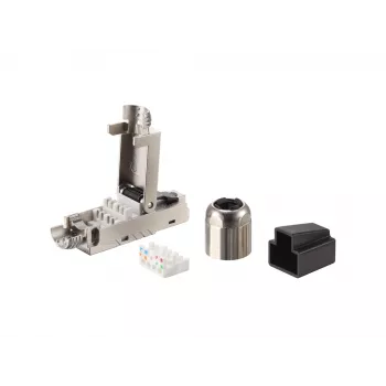 Equip Cat 8.1 βύσμα RJ45 χωρίς εργαλεία 5 τεμ./σετ μαύρο ανοξείδωτο ατσάλι αρσενικό