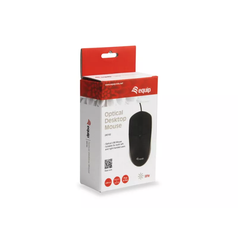 Equip 245102 ποντίκι γραφείου αμφίχειρο USB Type-A οπτικό 1000 DPI