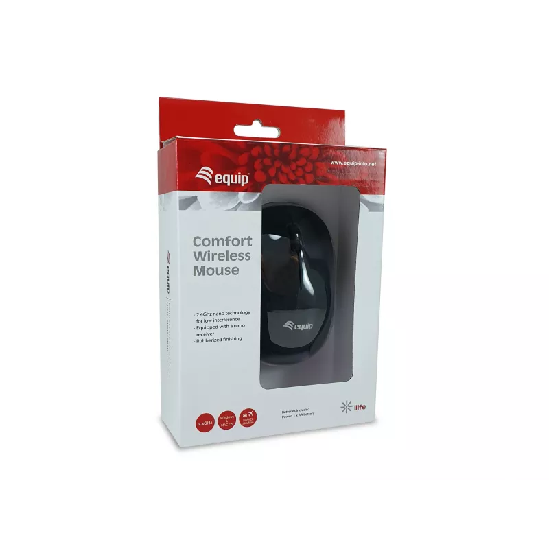 Equip Comfort ασύρματο μαύρο ποντίκι RF Wireless