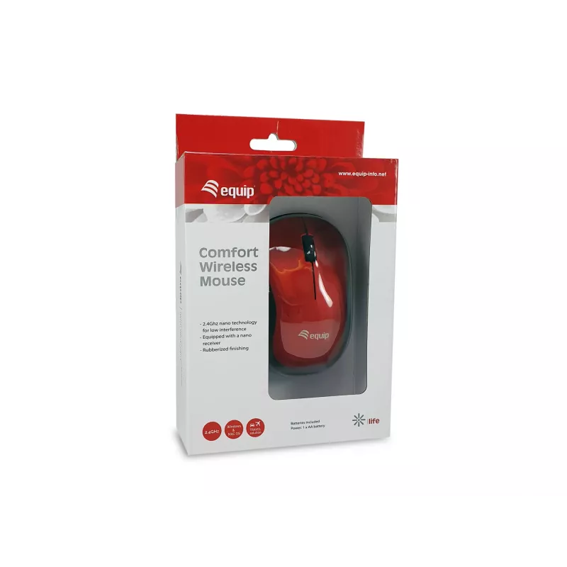 Ασύρματο ποντίκι Equip Comfort Red RF Wireless