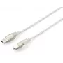 Καλώδιο USB 2.0 Type A σε Type B Equip 128653 1,0 m διαφανές ασημί