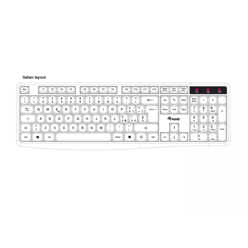 Equip 245213 πληκτρολόγιο γραφείου USB QWERTY ιταλικό μαύρο