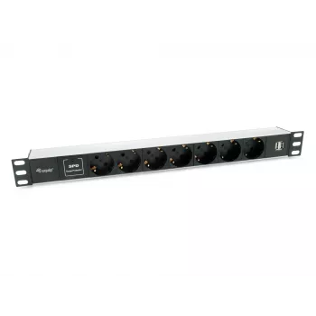 Equip 333315 μονάδα διανομής ρεύματος (PDU) 7 έξοδοι AC 1U μαύρο, ασημί