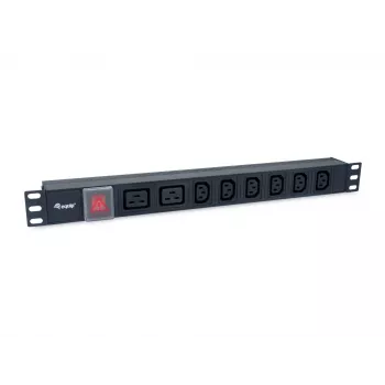 Equip πολύπριζο 8 θέσεων, 6 x IEC-C13 + 2 x IEC-C19, διακόπτης on/off, περίβλημα αλουμινίου
