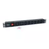 Equip πολύπριζο 8 θέσεων, 6 x IEC-C13 + 2 x IEC-C19, διακόπτης on/off, περίβλημα αλουμινίου