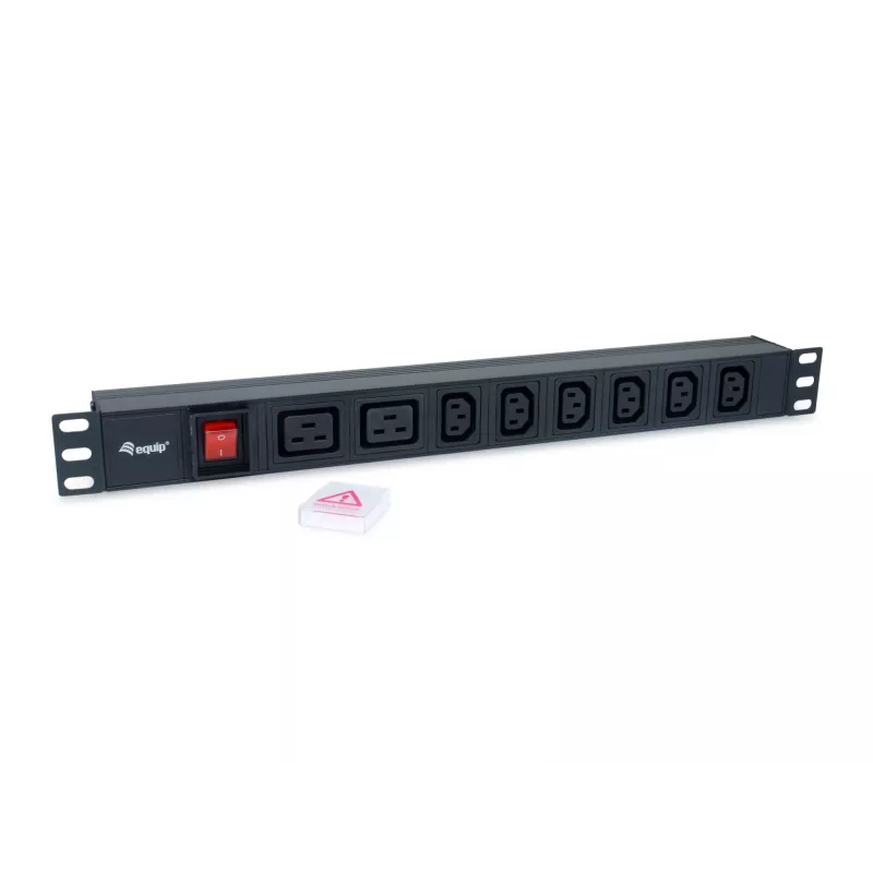 Equip πολύπριζο 8 θέσεων, 6 x IEC-C13 + 2 x IEC-C19, διακόπτης on/off, περίβλημα αλουμινίου