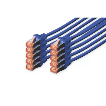 Καλώδιο Patch DIGITUS - CAT6 - S/FTP - Snagless - Cu - 2m - μπλε - συσκευασία 10 τεμ.