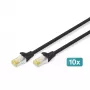 Καλώδιο Patch DIGITUS - CAT6a - S/FTP - Snagless - 3m - μαύρο - 10 τεμ.