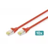 Καλώδιο Patch DIGITUS - CAT6a - S/FTP - Snagless - 3 m - κόκκινο - συσκευασία 10 τεμ.