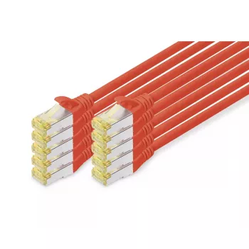 Καλώδιο Patch DIGITUS - CAT6a - S/FTP - Snagless - 3 m - κόκκινο - συσκευασία 10 τεμ.