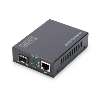Μετατροπέας μέσων DIGITUS, SFP 10/100/1000Base-T σε SFP Open Slot, με τροφοδοτικό, χωρίς μονάδα SFP