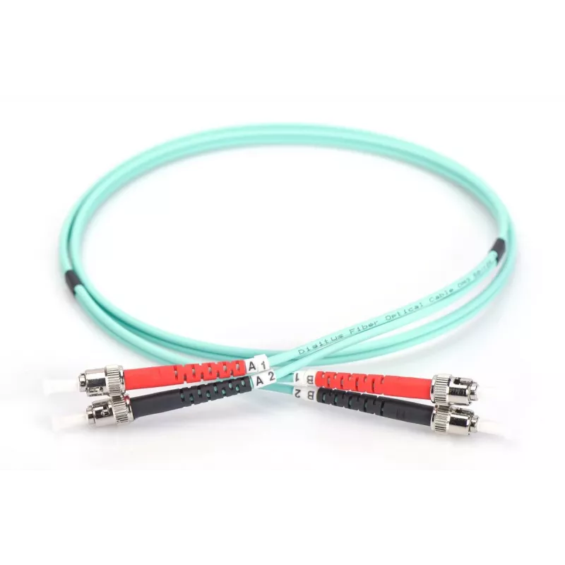 DIGITUS Καλώδιο patch οπτικών ινών, ST σε ST Multimode 50/125 µ, Duplex μήκος 5 m κλάση OM3