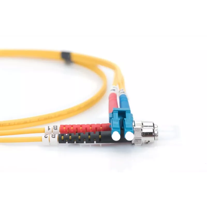 DIGITUS Καλώδιο patch οπτικών ινών, LC σε ST OS2, Singlemode 09/125 µ, Duplex, μήκος 2m
