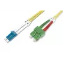 DIGITUS Καλώδιο patch οπτικών ινών SC (APC) σε LC (PC), Singlemode 09/125 µ, Duplex μήκος 2 m