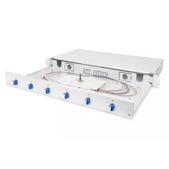 DIGITUS Θήκη συγκόλλησης οπτικών ινών LC OS2 1U 6xLC-DX με κασέτα, Pigtails και ζεύκτες