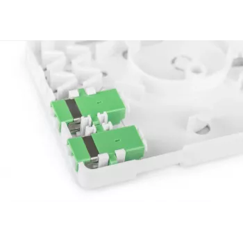 DIGITUS Πρίζα σύνδεσης FTTH, με 2x LC(APC) DX αντάπτορα, επιτοίχια τοποθέτηση