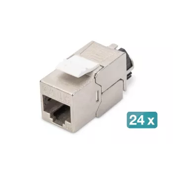 DIGITUS CAT6a Keystone Jack - θωρακισμένο, σύνδεση χωρίς εργαλεία - έξυπνος διαχειριστής καλωδίων - 24 τεμ.