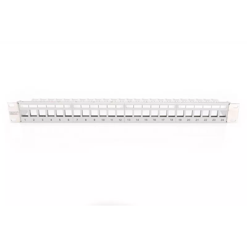 DIGITUS Αρθρωτό Patchpanel για Keystone Jack, 1U τοποθέτηση σε rack – χωρίς μονάδες