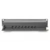 DIGITUS Patchpanel CAT6A θωρακισμένο, 8 θυρών 1U, 10 ίντσες τοποθέτηση σε rack, μαύρο RAL 9005