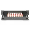DIGITUS Patchpanel CAT6A θωρακισμένο, 8 θυρών 1U, 10 ίντσες τοποθέτηση σε rack, μαύρο RAL 9005