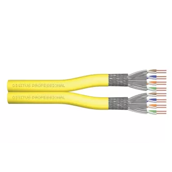 DIGITUS Καλώδιο εγκατάστασης - Cat 7a - S/FTP - AWG 22/1 Duplex - 100 m - Κίτρινο