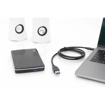 DIGITUS ASSMANN Καλώδιο σύνδεσης USB Type-C, Type-C σε A αρσενικό/αρσενικό, 1m πλήρως εξοπλισμένο, Gen2, 3A, 10GB, έκδοση 3.1, CE, μαύρο