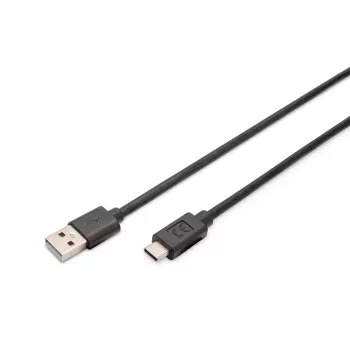 DIGITUS ASSMANN Καλώδιο σύνδεσης USB Type-C, Type-C σε A βύσμα αρσενικό/βύσμα αρσενικό, 3m, 3A, 480 MB/s, έκδοση 2.0, μαύρο