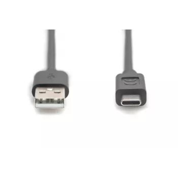 DIGITUS ASSMANN Καλώδιο σύνδεσης USB Type-C, Type-C σε A βύσμα αρσενικό/βύσμα αρσενικό, 3m, 3A, 480 MB/s, έκδοση 2.0, μαύρο