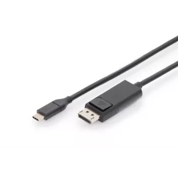 DIGITUS Καλώδιο προσαρμογέα USB Type-C, Type-C σε DP αρσενικό/αρσενικό, 2 m 4K/60 Hz, 32,4 Gbit/s, CE, μαύρο