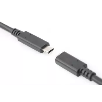 DIGITUS AK-300210-020-S καλώδιο προέκτασης USB-C, USB 2.0, USB-C αρσενικό/θηλυκό, 3 A, 2 m, μαύρο