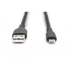 DIGITUS Καλώδιο φόρτισης USB σιλικόνης USB-A - Lightning USB 2.0 12W - 50cm μαύρο