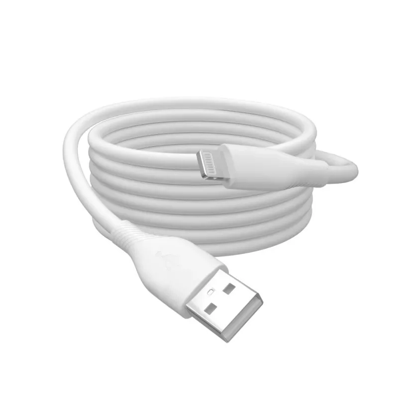 DIGITUS Καλώδιο φόρτισης USB σιλικόνης USB-A - Lightning USB 2.0 12W - 1m λευκό