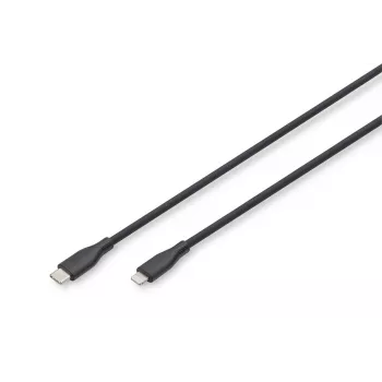 DIGITUS Καλώδιο φόρτισης USB σιλικόνης USB-C - Lightning USB 2.0 60W - 2m μαύρο