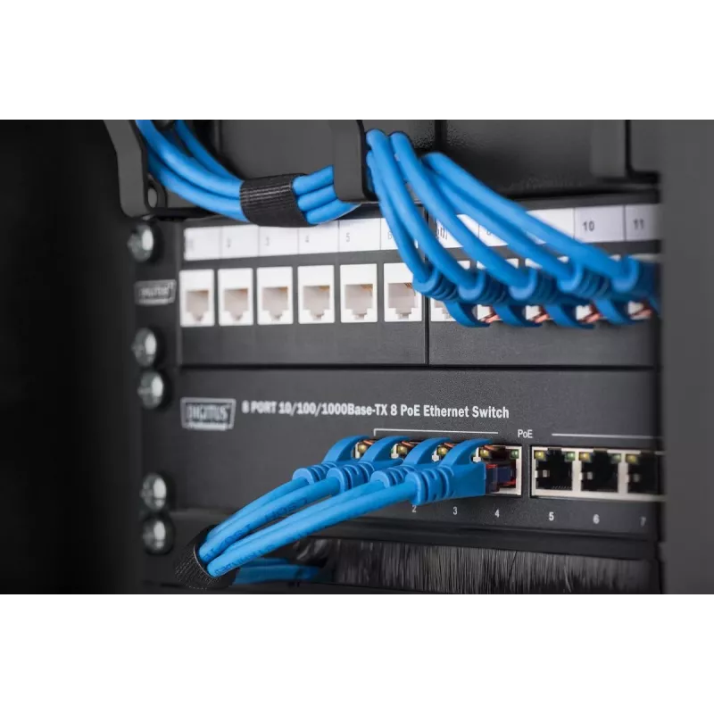DIGITUS Πάνελ διαχείρισης καλωδίων 10 ιντσών 1HE 3x κρίκοι καλωδίων μαύρο