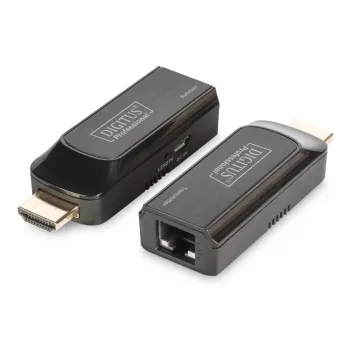 DIGITUS Σετ επέκτασης Mini HDMI, Full HD 50m CAT6/6A/7, τροφοδοσία μέσω καλωδίου Micro-USB, μαύρο