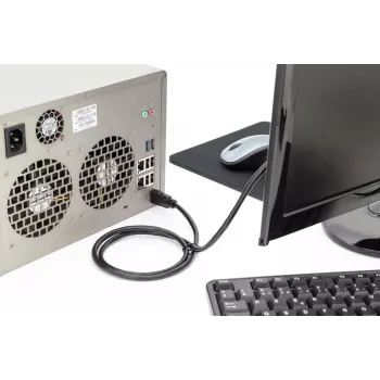 DIGITUS Καλώδιο σύνδεσης HDMI Premium High Speed, Type-A αρσενικό/αρσενικό, 5m με Ethernet, Ultra HD 60p μαύρο