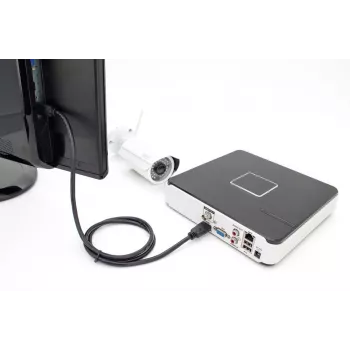 DIGITUS Καλώδιο σύνδεσης HDMI Premium High Speed, Type-A αρσενικό/αρσενικό, 3m με Ethernet, Ultra HD 60p, μαύρο