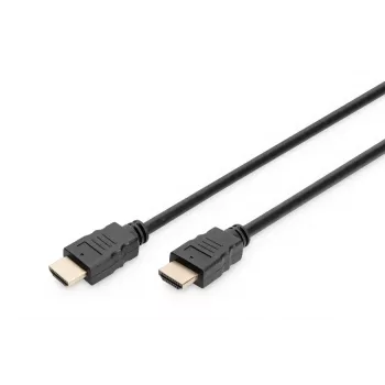 DIGITUS Καλώδιο σύνδεσης HDMI Premium High Speed, Type-A αρσενικό/αρσενικό, 1m με Ethernet, Ultra HD 60p, μαύρο