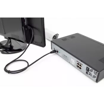 DIGITUS Καλώδιο σύνδεσης HDMI Premium High Speed, Type-A αρσενικό/αρσενικό, 1m με Ethernet, Ultra HD 60p, μαύρο
