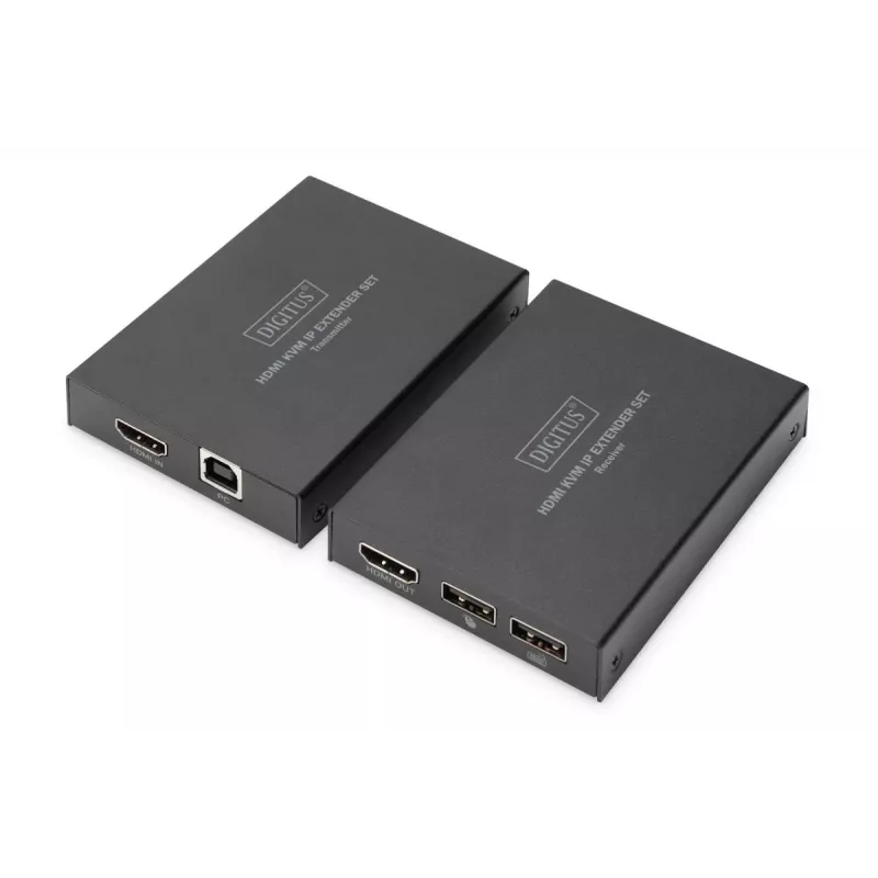 Πομποδέκτης & δέκτης AV, Digitus, Σετ επέκτασης HDMI KVM IP, 1920 x 1200 Pixel, 150 m