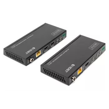 DIGITUS DS-55508 σετ επέκτασης HDMI 4K HDBaseT, 150 m, 4K/60Hz, 18 Gbps, YUV 4:4:4, HDR, PoC, RS-232, IR
