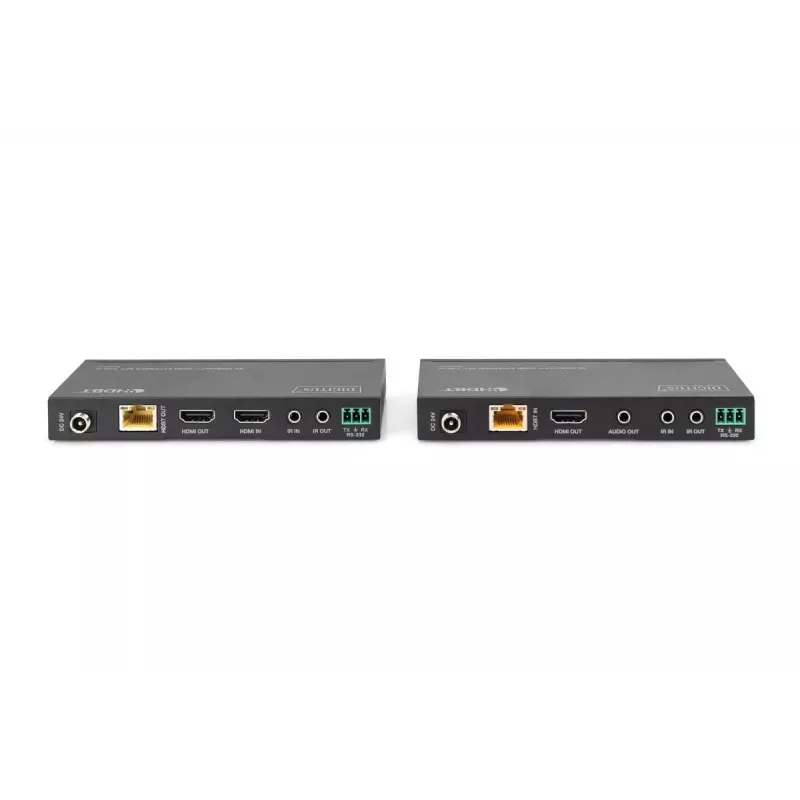 DIGITUS DS-55508 σετ επέκτασης HDMI 4K HDBaseT, 150 m, 4K/60Hz, 18 Gbps, YUV 4:4:4, HDR, PoC, RS-232, IR