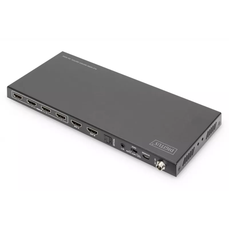 DIGITUS Διακόπτης μήτρας 4x 2 HDMI 4K/60Hz Scaler EDIDARC HDCP 2.2 18 Gbps
