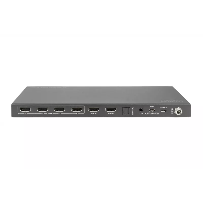 DIGITUS Διακόπτης μήτρας 4x 2 HDMI 4K/60Hz Scaler EDIDARC HDCP 2.2 18 Gbps