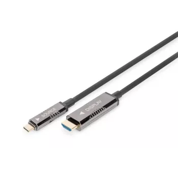 DIGITUS Καλώδιο προσαρμογέα USB - Type-C σε HDMI AOC FO έκδοση HDMI 2.0; Max 4Kx2K@60Hz; 20m