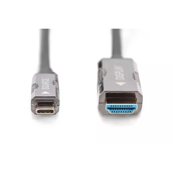 DIGITUS Καλώδιο προσαρμογέα USB - Type-C σε HDMI AOC FO έκδοση HDMI 2.0; Max 4Kx2K@60Hz; 20m